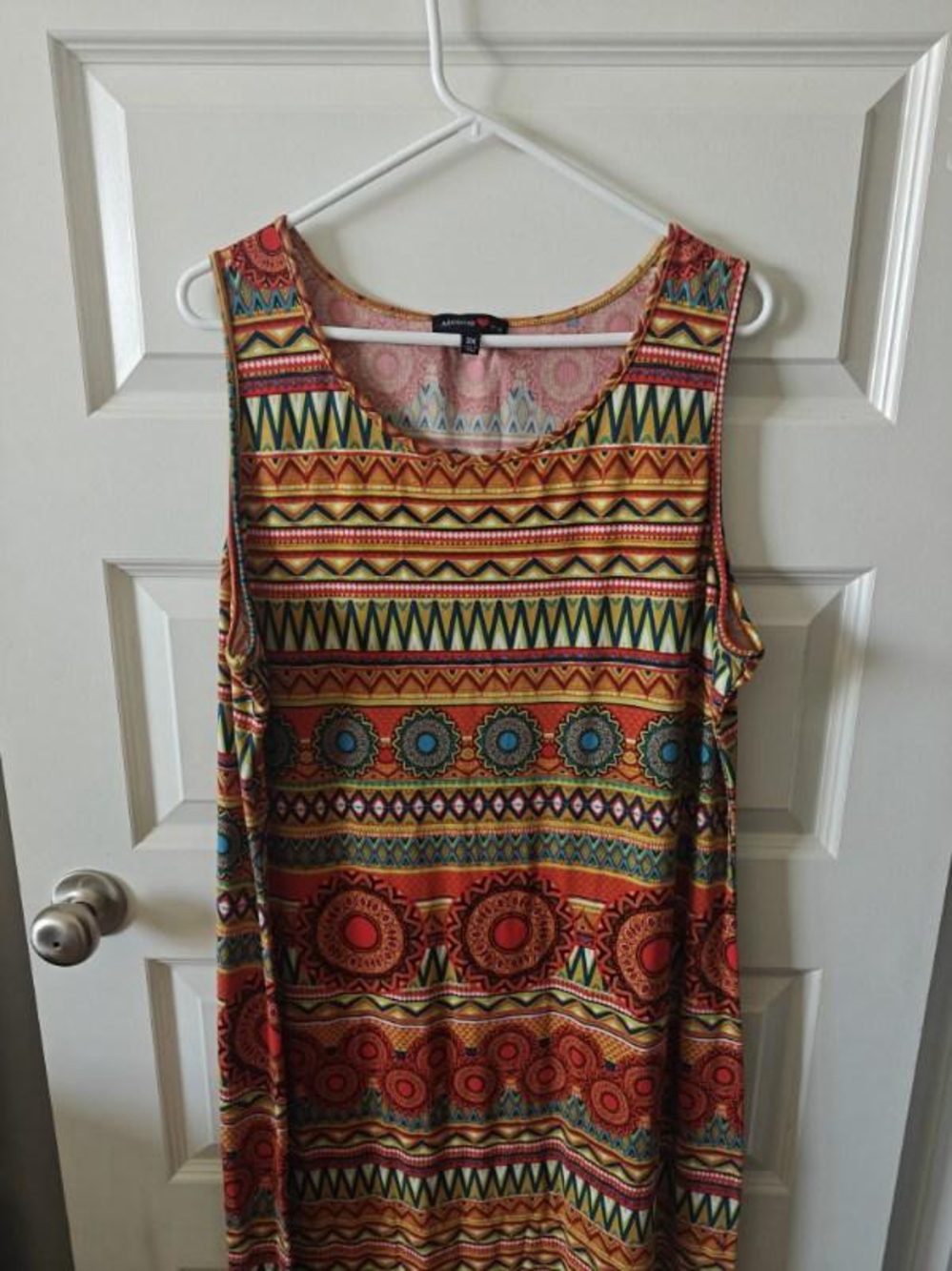 Aztec-Print Sleeveless Tank Top in Multi-Color